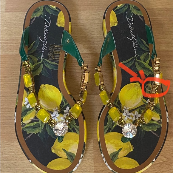 Dolce & Gabbana Shoes Dolce Gabbana Flip Flops Size 6 Black With